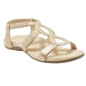 Vionic Jodie Metallic Gold Podiatrist Designed Strappy Sandals Size 9
